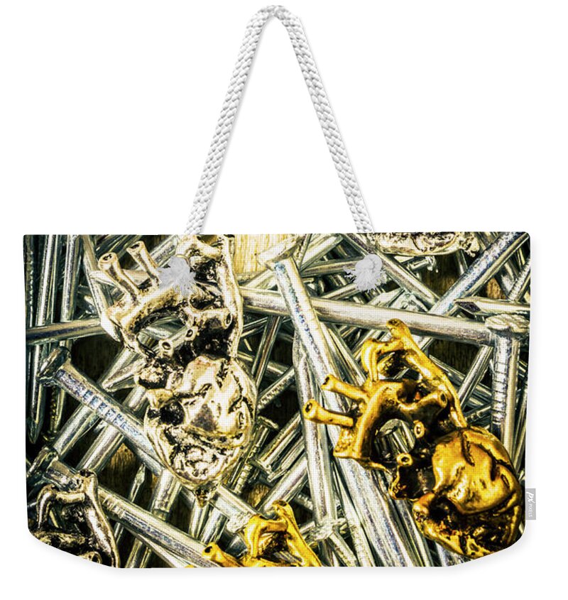 Romance Weekender Tote Bag featuring the photograph The heart repair factory by Jorgo Photography