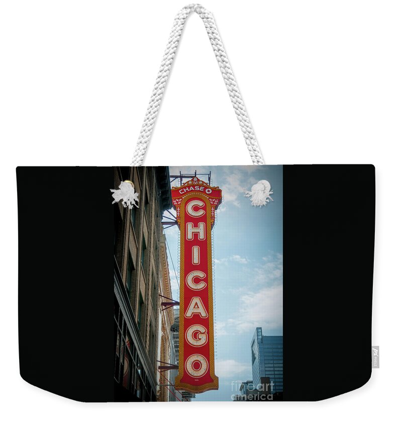 Art Weekender Tote Bag featuring the photograph The Iconic Chicago Theater Sign by David Levin