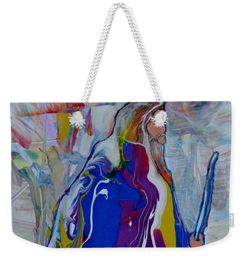 Moses Weekender Tote Bag featuring the painting The Journey Begins by Deborah Nell
