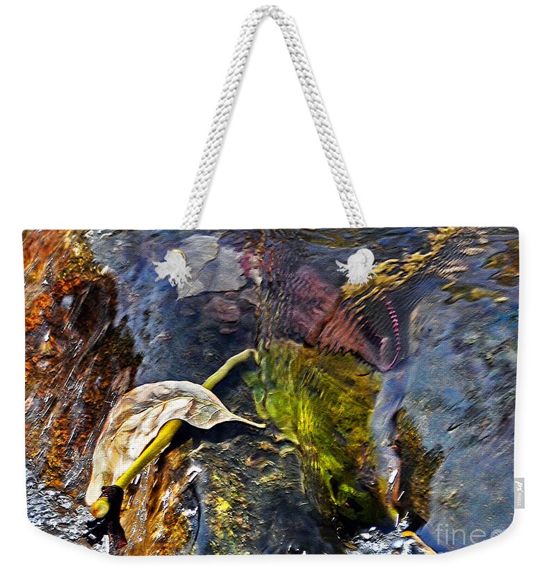 River Weekender Tote Bag featuring the photograph The Journey Downstream by Lydia Holly