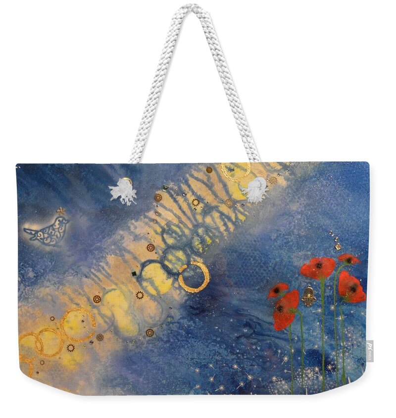 Floral Abstract Art Weekender Tote Bag featuring the painting The Journey by MiMi Stirn