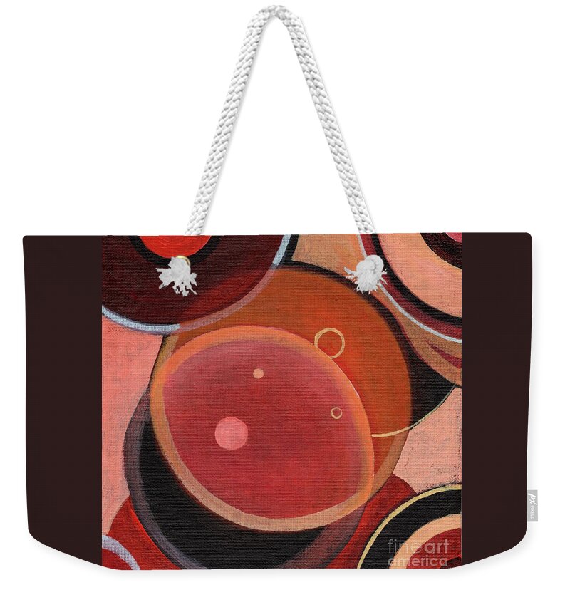 Organic Abstraction Weekender Tote Bag featuring the painting The Joy of Design X L I I I by Helena Tiainen