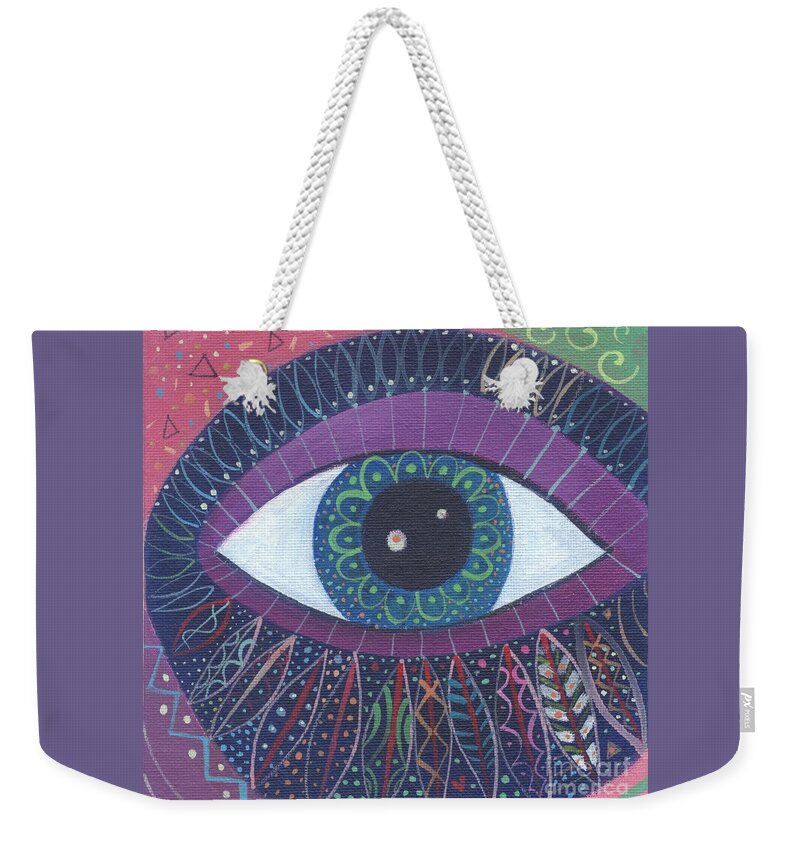 Eye Weekender Tote Bag featuring the painting The Joy of Design X X X V I I I by Helena Tiainen