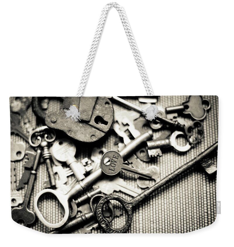 Keys Weekender Tote Bag featuring the photograph The Key to Love by Ana V Ramirez