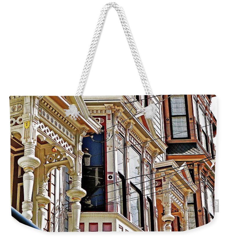 Painted Ladies Weekender Tote Bag featuring the photograph The Ladies Of Castro by Ira Shander