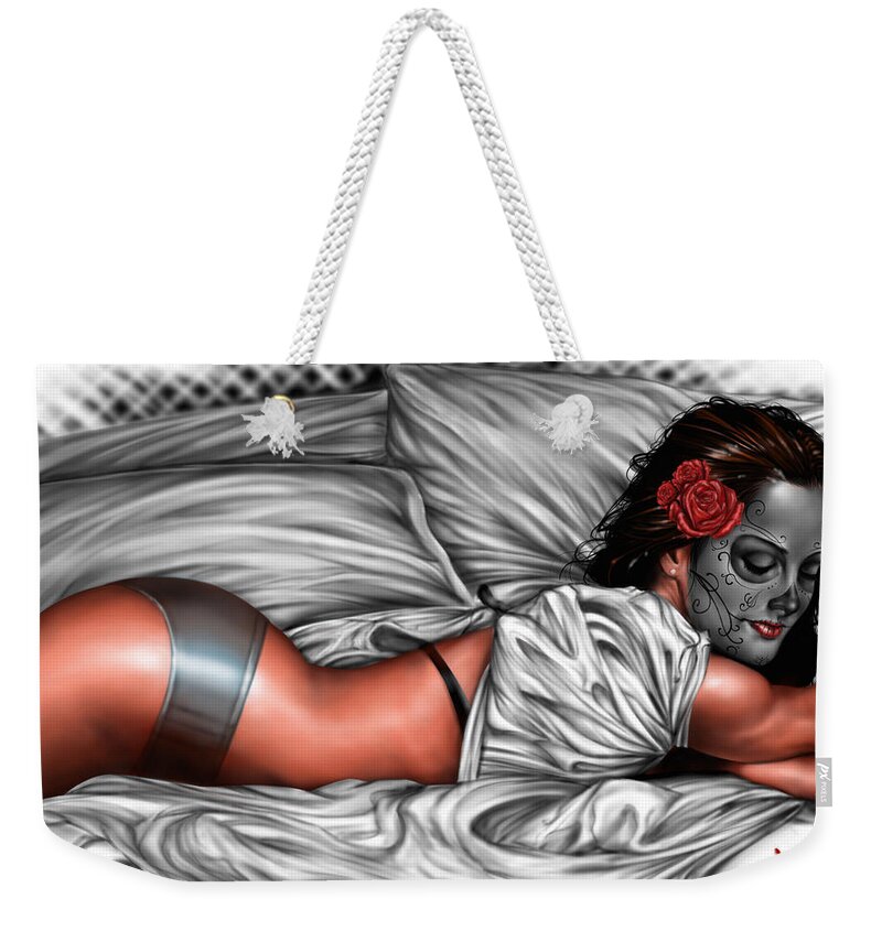 Pete Weekender Tote Bag featuring the painting The Last Judgment by Pete Tapang