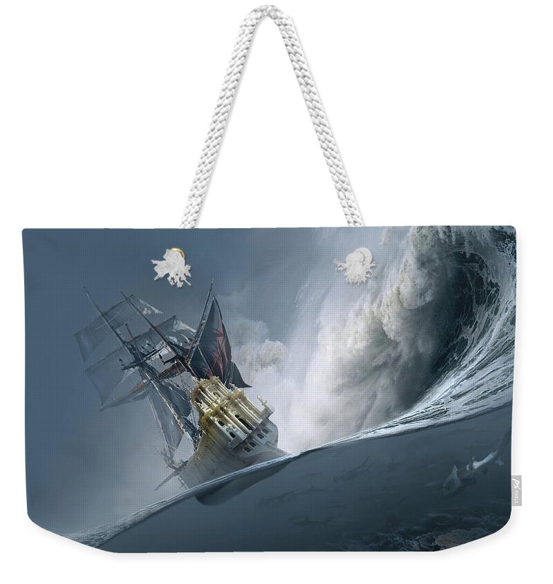 Neo-romanticism Weekender Tote Bag featuring the digital art The Last Wave by George Grie