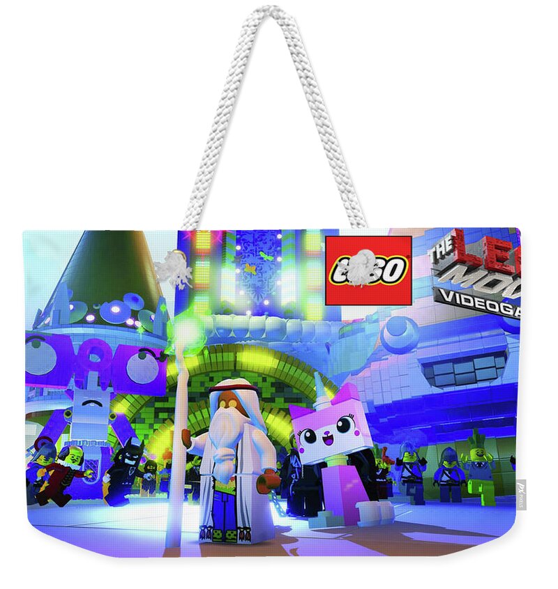 The Lego Movie Videogame Weekender Tote Bag featuring the digital art The LEGO Movie Videogame by Super Lovely