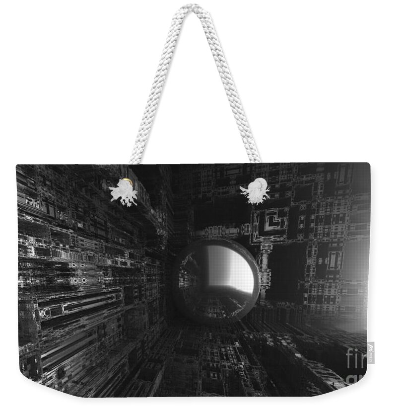 Fractal Weekender Tote Bag featuring the digital art The Light Awaits by Jon Munson II