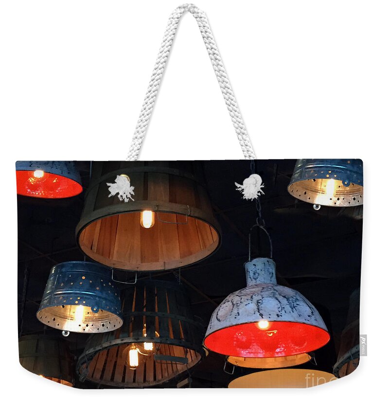 Lights Weekender Tote Bag featuring the photograph The Lights Above by Rick Locke - Out of the Corner of My Eye