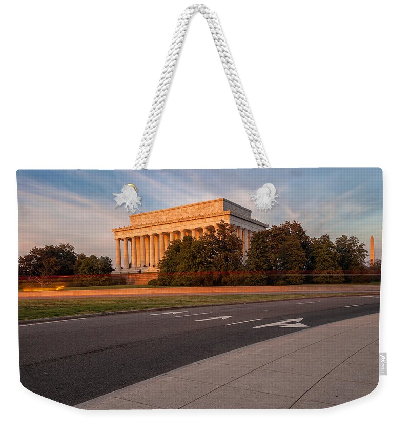 City Weekender Tote Bag featuring the photograph The Lincoln Memorial by Jonathan Nguyen