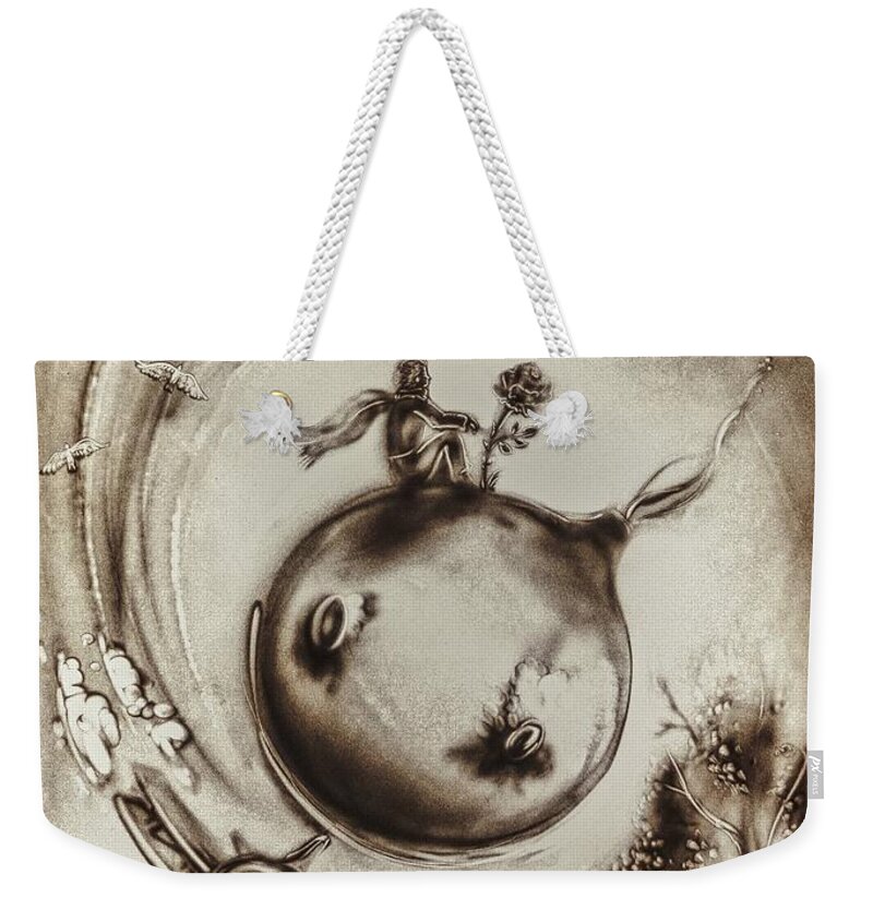 The Little Prince Weekender Tote Bag featuring the painting The Little Prince by Elena Vedernikova