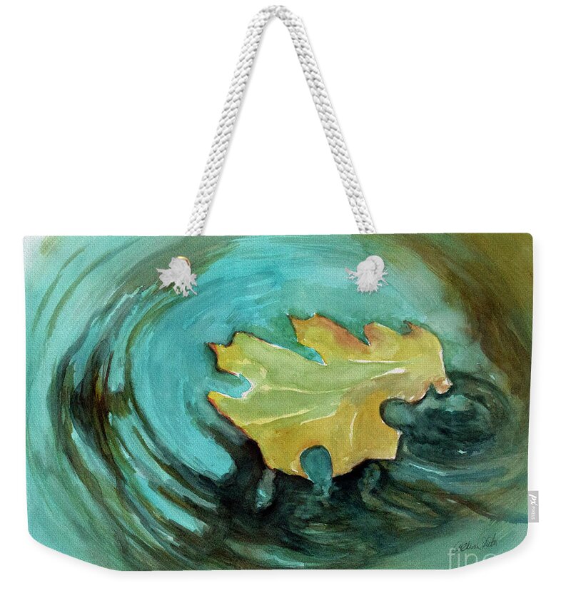 Leaf Weekender Tote Bag featuring the painting The Lone Leaf by Allison Ashton