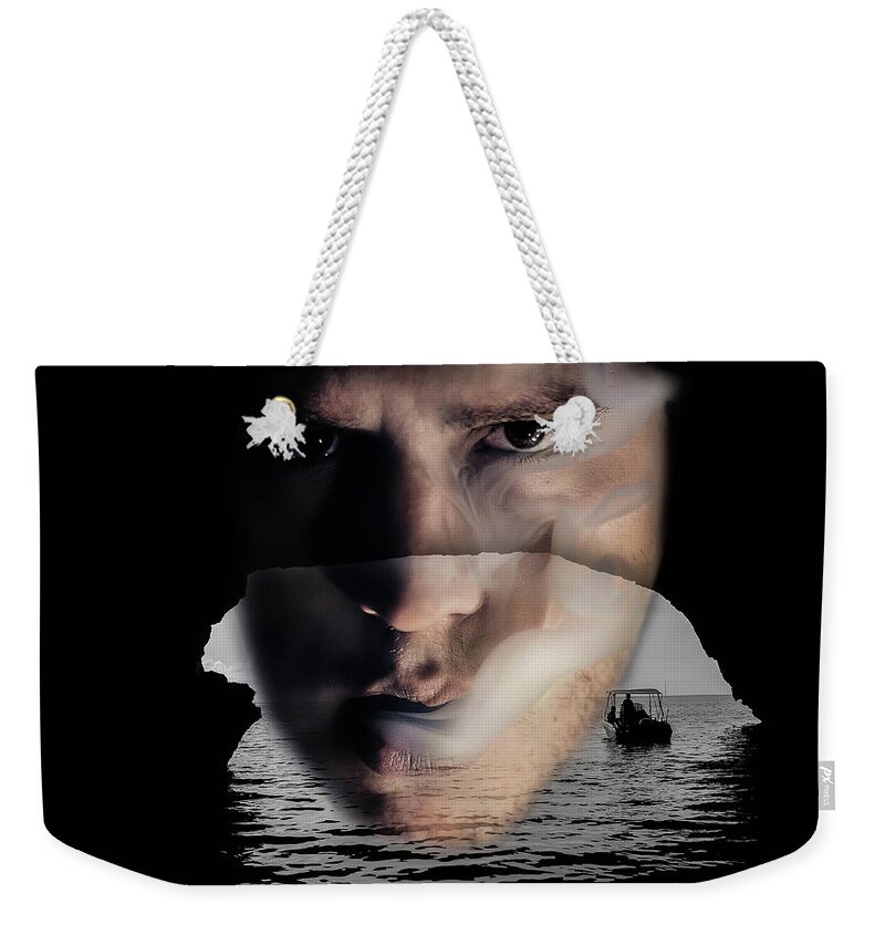 Boat Weekender Tote Bag featuring the digital art The Lonely One by Britten Adams