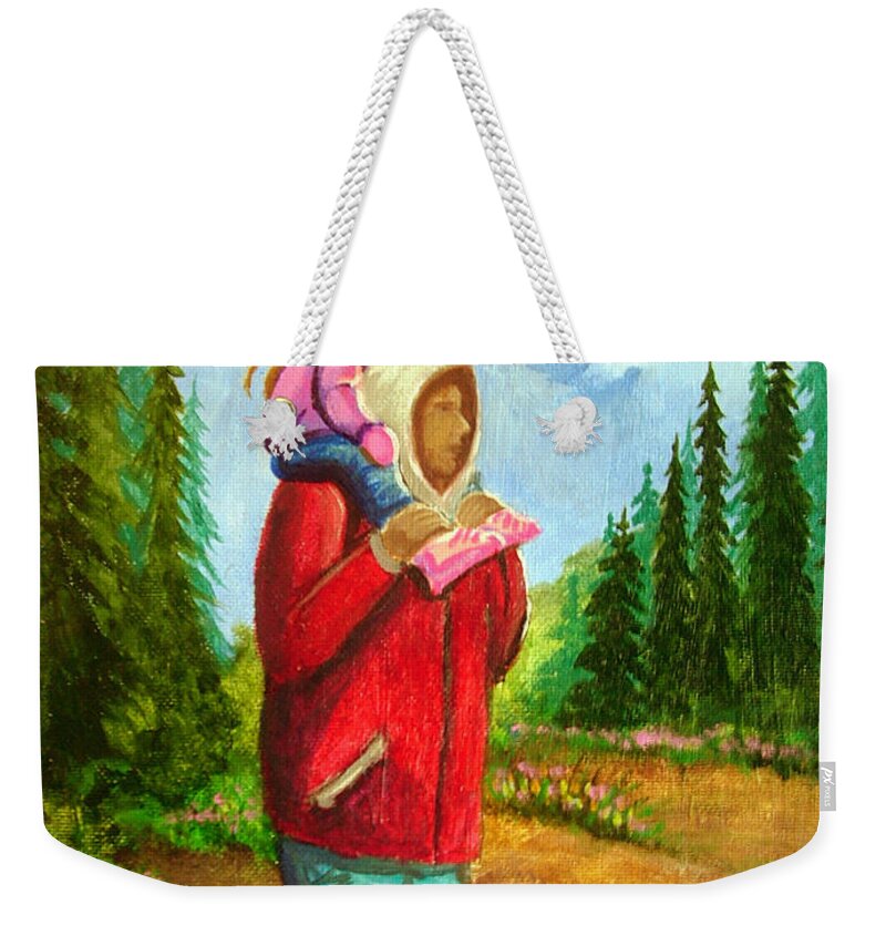 Hikes Weekender Tote Bag featuring the painting The long hike by Nick Gustafson
