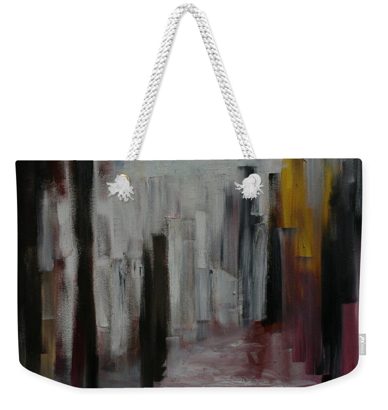 The Long Run Weekender Tote Bag featuring the painting The long Run by Obi-Tabot Tabe