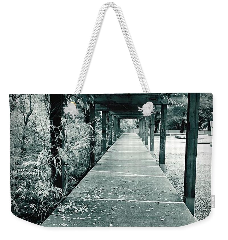 Black And White Weekender Tote Bag featuring the photograph The Long Walk by Brad Hodges
