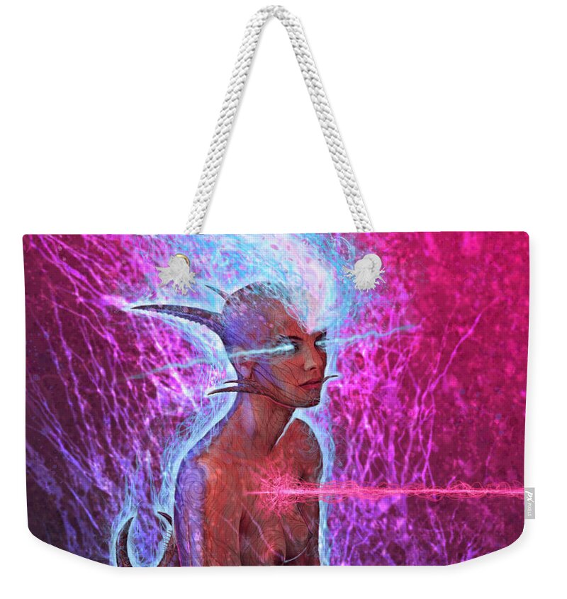 Tony Koehl Weekender Tote Bag featuring the mixed media The Look Into I by Tony Koehl