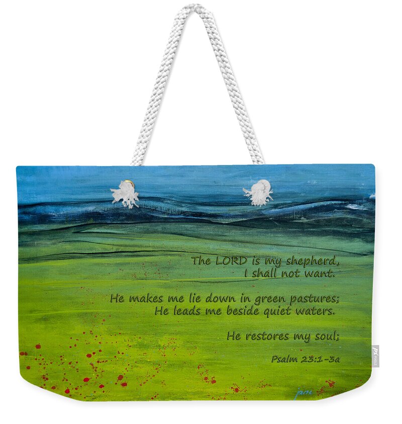 Pasture Weekender Tote Bag featuring the photograph The Lord Is My Shepherd by Jani Freimann