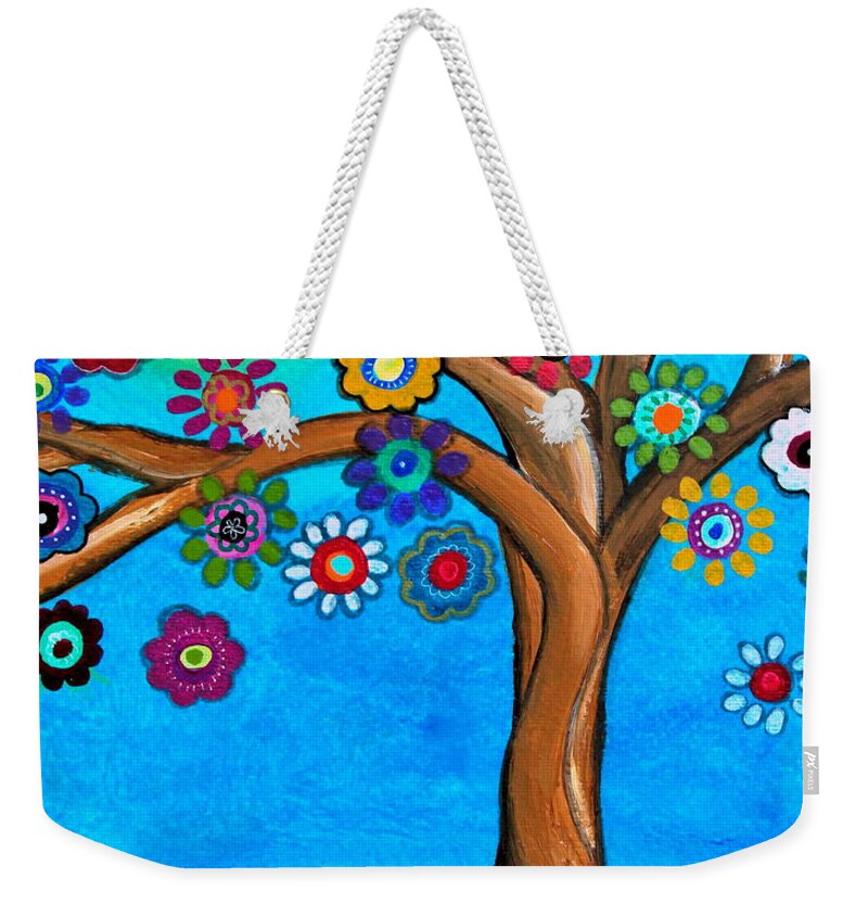 Tree Weekender Tote Bag featuring the painting The Loving Tree Of Life by Pristine Cartera Turkus