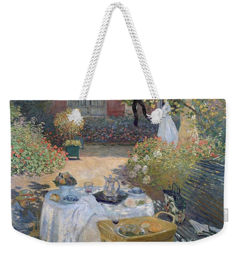 The Luncheon Weekender Tote Bag featuring the painting The Luncheon by Claude Monet