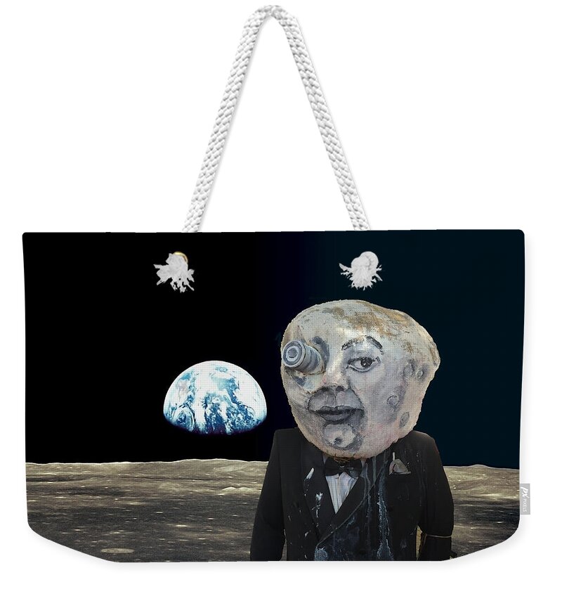 Art Weekender Tote Bag featuring the digital art The Man in the Moon by Rafael Salazar