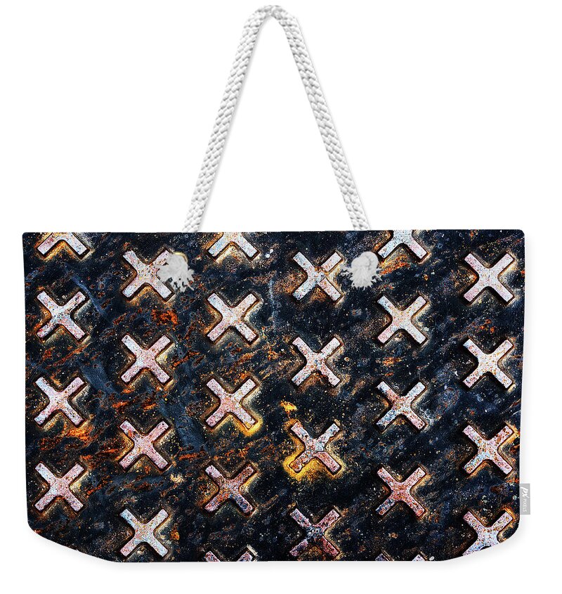 Metallic Weekender Tote Bag featuring the photograph The manhole by Mikel Martinez de Osaba