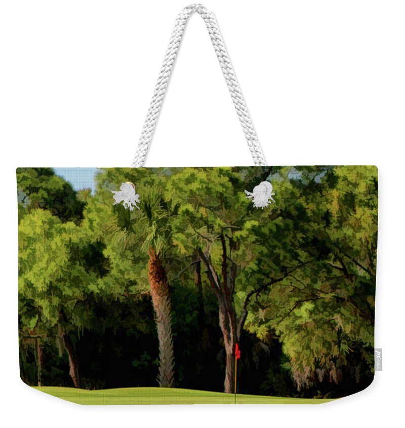 Landscape Photo Weekender Tote Bag featuring the photograph The Meadows Golf Club 12th by Tom Prendergast