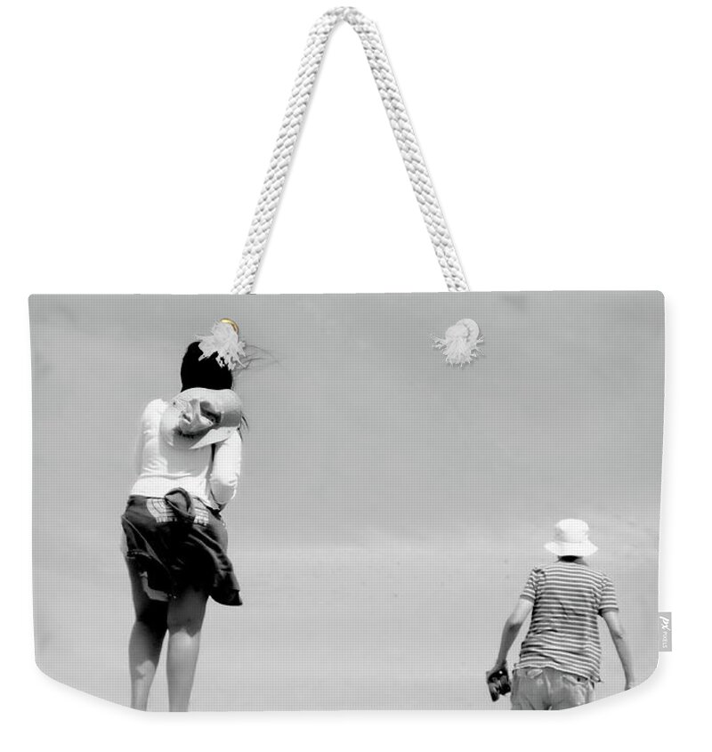 Digital Black And White Photo Weekender Tote Bag featuring the photograph The Men Return by Tim Richards
