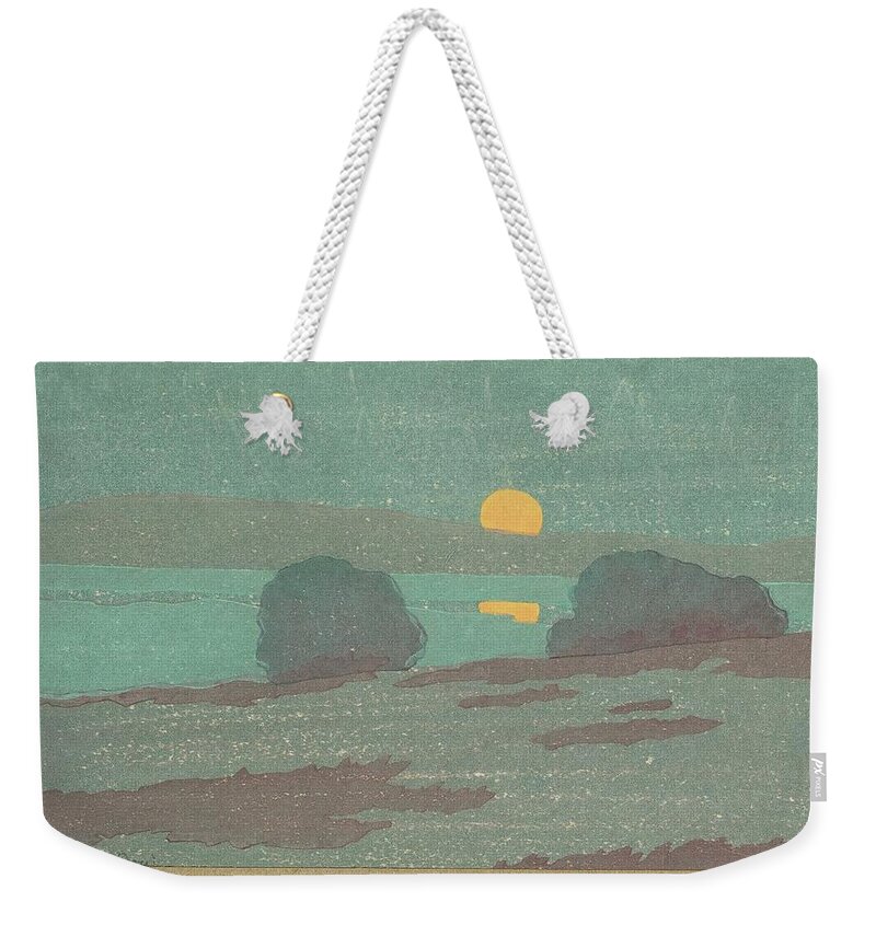 Arthur Wesley Dow 1857 - 1922 The Moon Over The Hill Weekender Tote Bag featuring the painting The Moon Over The Hill by Arthur Wesley
