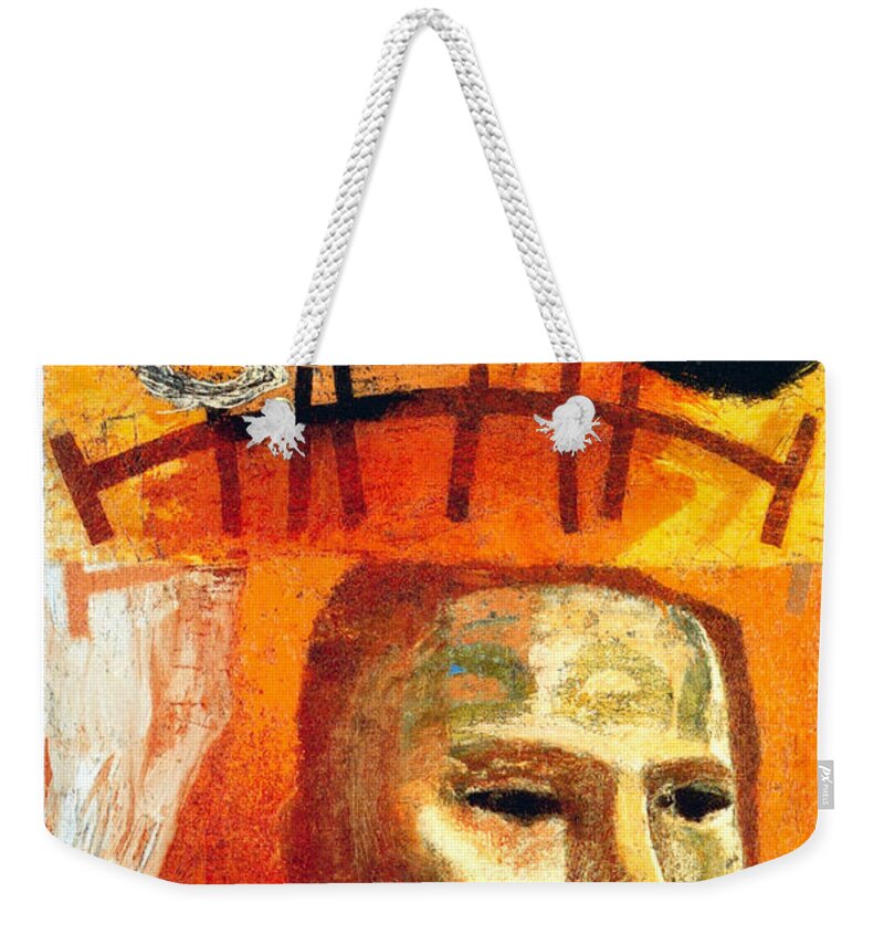 Museum Weekender Tote Bag featuring the mixed media The Museum of Mankind by Tube - Burlington Gardens - London Underground - Retro travel Poster by Studio Grafiikka