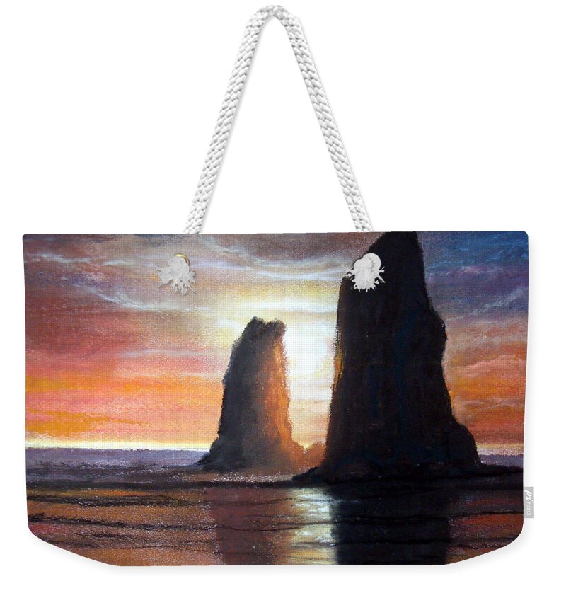 Pastels Weekender Tote Bag featuring the painting The Needles by Chriss Pagani