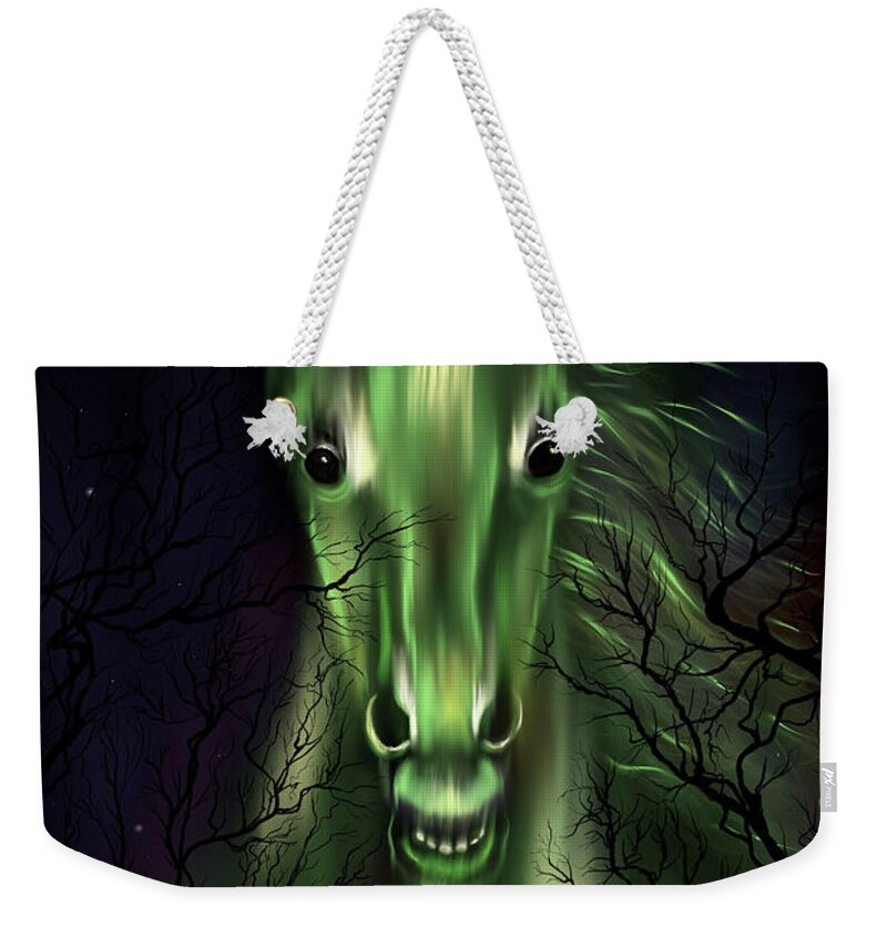 Horse Weekender Tote Bag featuring the digital art The Night Mare by Norman Klein