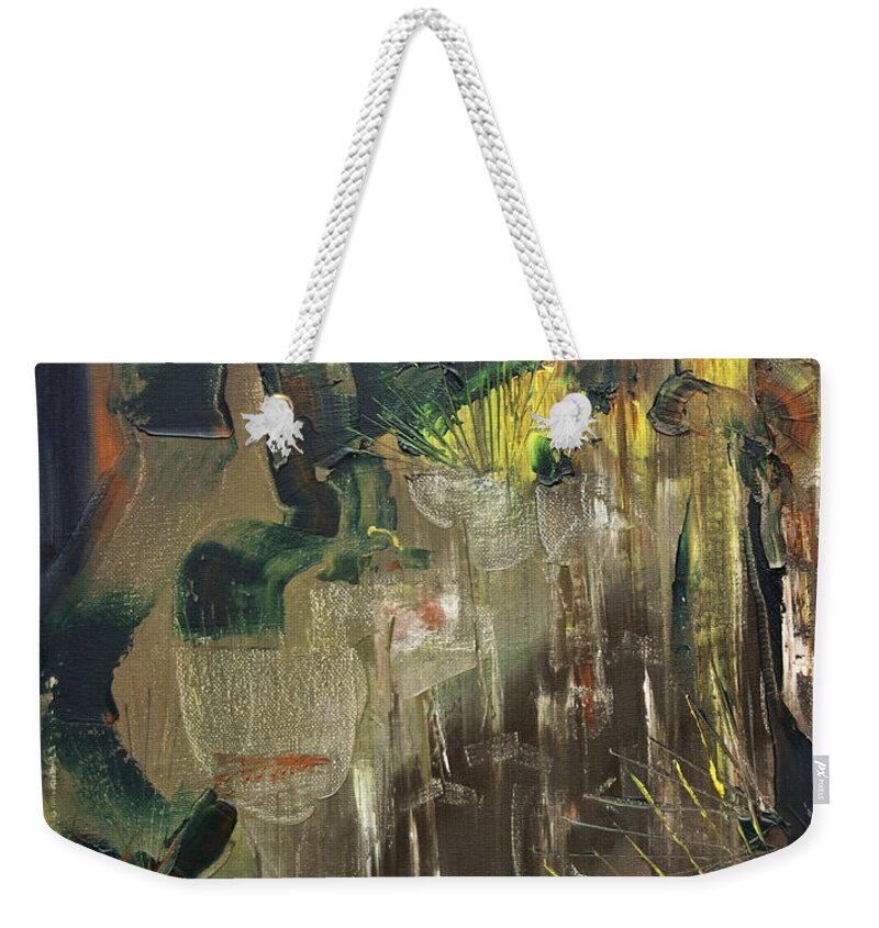Bar Weekender Tote Bag featuring the painting The Night Shift by James Lavott