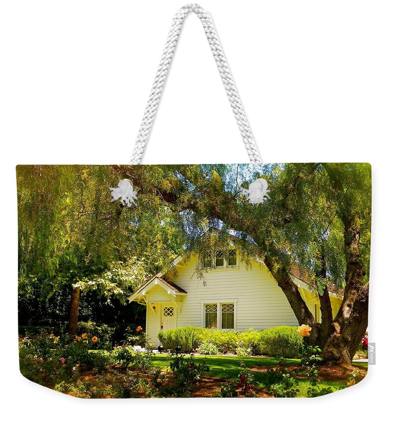  Weekender Tote Bag featuring the photograph The Nixon Home President Richard Nixon by Iconic Images Art Gallery David Pucciarelli