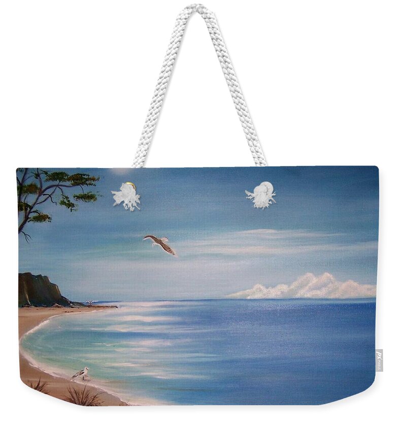 Northwest Coastline Weekender Tote Bag featuring the painting Coastal Oregon by Dina Holland