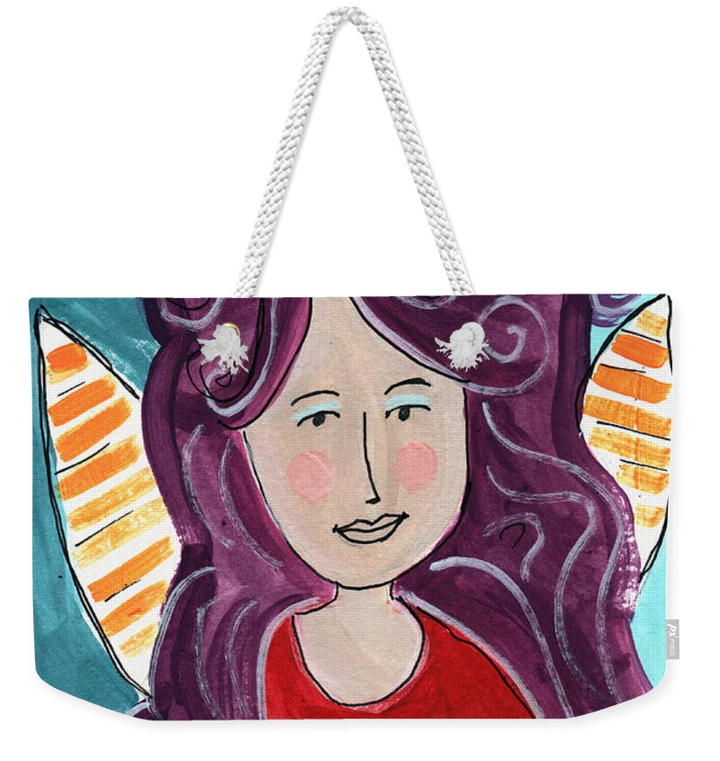 Fairy Weekender Tote Bag featuring the mixed media The Not Today Fairy- Art by Linda Woods by Linda Woods