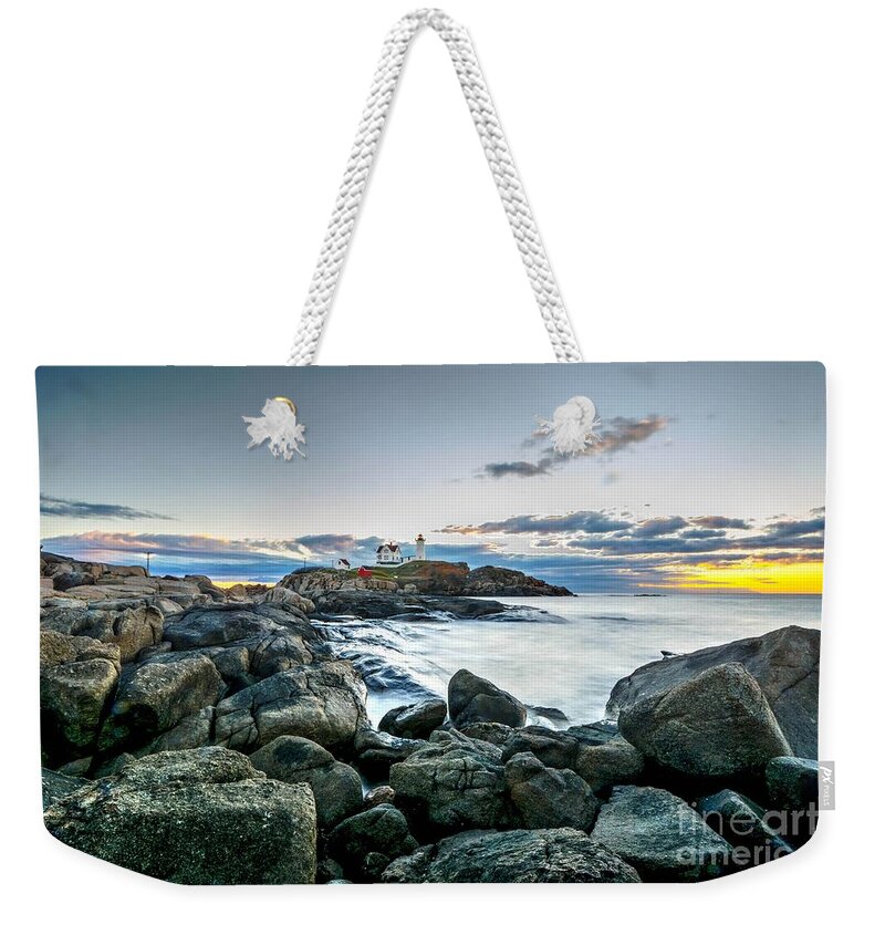Maine Weekender Tote Bag featuring the photograph The Nubble by Steve Brown