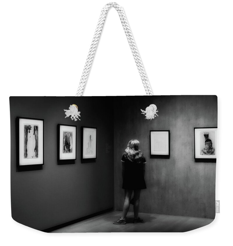 Black And White Weekender Tote Bag featuring the photograph The Observer by Ron White