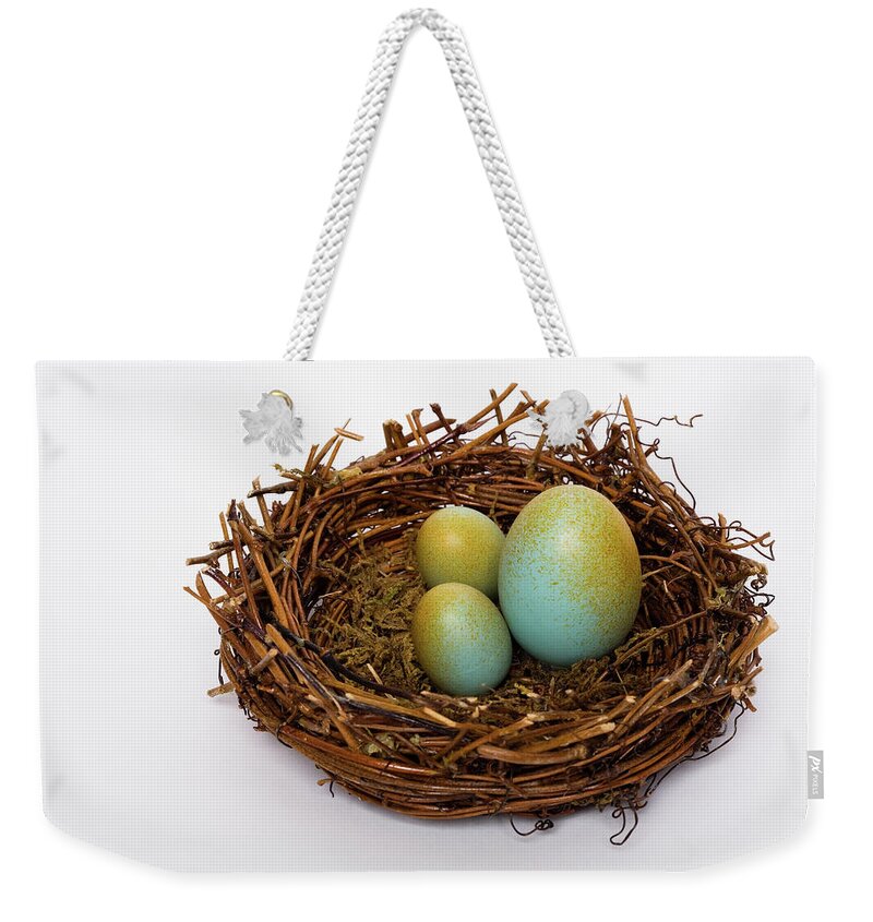 Eggs Weekender Tote Bag featuring the photograph The Odd One Out by Diane Macdonald