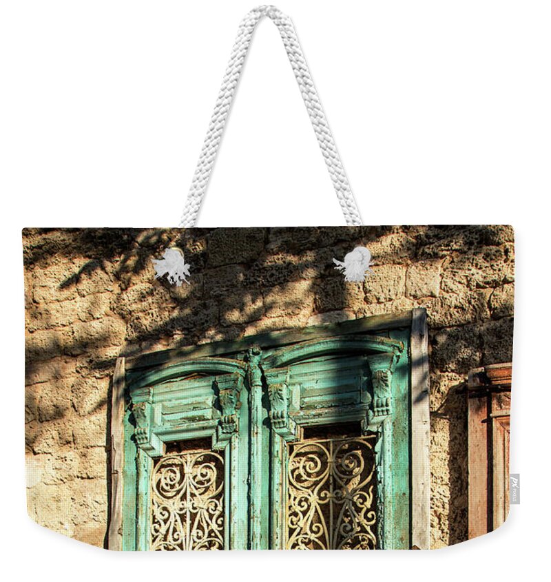 Old Weekender Tote Bag featuring the photograph The old green door by Adriana Zoon