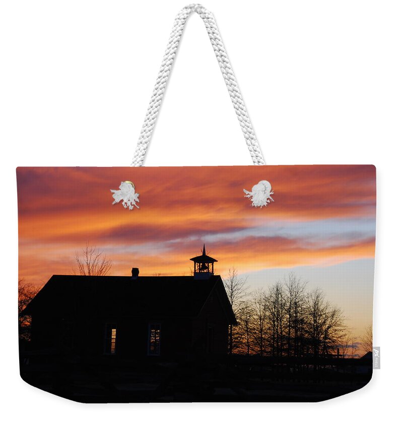 Sunset Weekender Tote Bag featuring the photograph The Old Schoolhouse by Wanda Jesfield