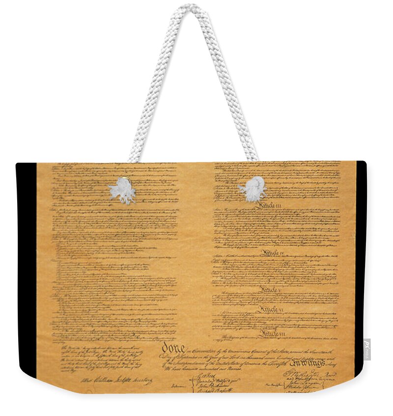 Photography Weekender Tote Bag featuring the photograph The Original United States Constitution by Panoramic Images