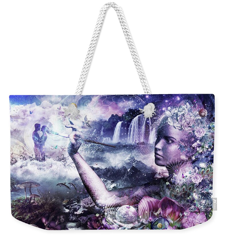 Cameron Gray Weekender Tote Bag featuring the digital art The Painter by Cameron Gray