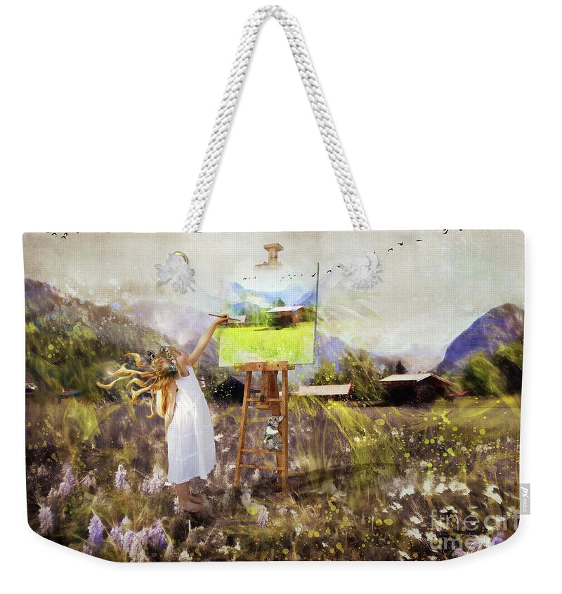 Artist Weekender Tote Bag featuring the photograph The Painting by Looking Glass Images