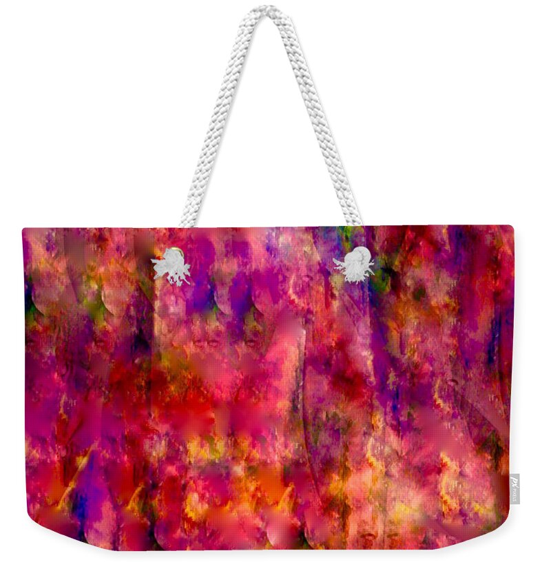 A-painting-abstract Weekender Tote Bag featuring the painting The Palace Flower Garden by Catalina Walker