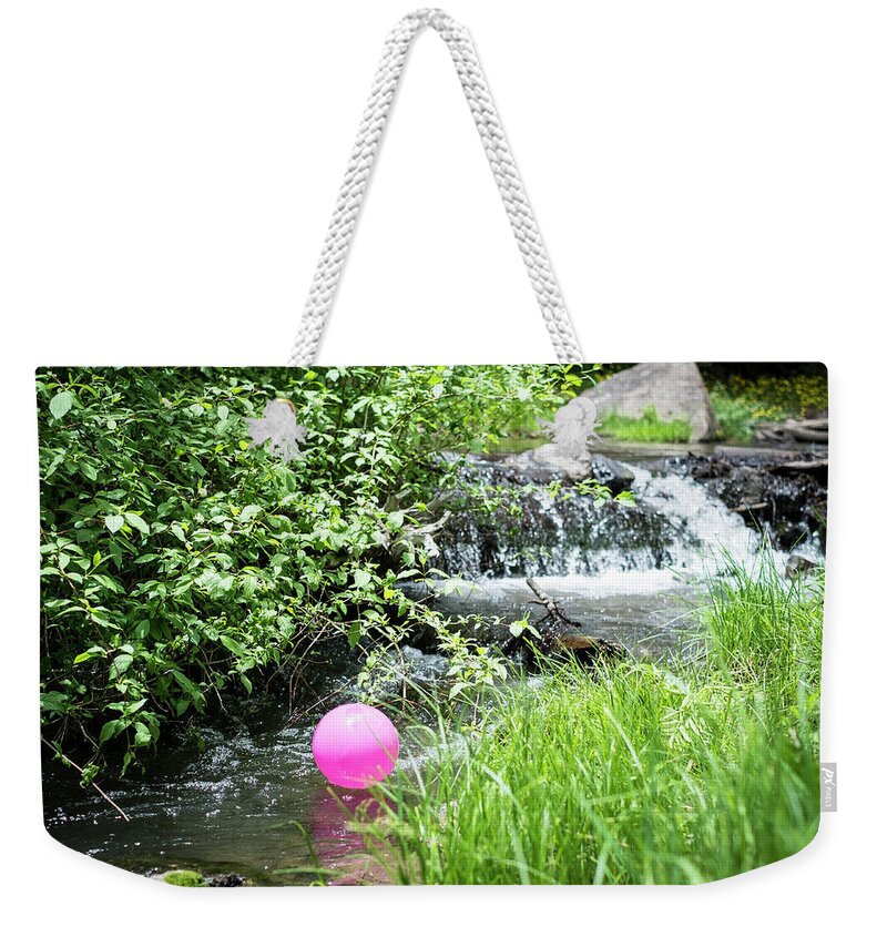 Landscapes Weekender Tote Bag featuring the photograph The Pink Balloon by Mary Lee Dereske