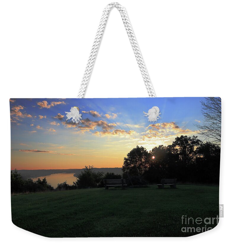 Landscape Weekender Tote Bag featuring the photograph The Point at Sunrise by Melissa Mim Rieman
