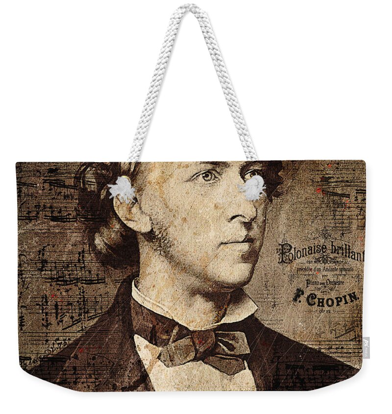 Chopin Weekender Tote Bag featuring the digital art The Polish Prodigy by Gary Bodnar
