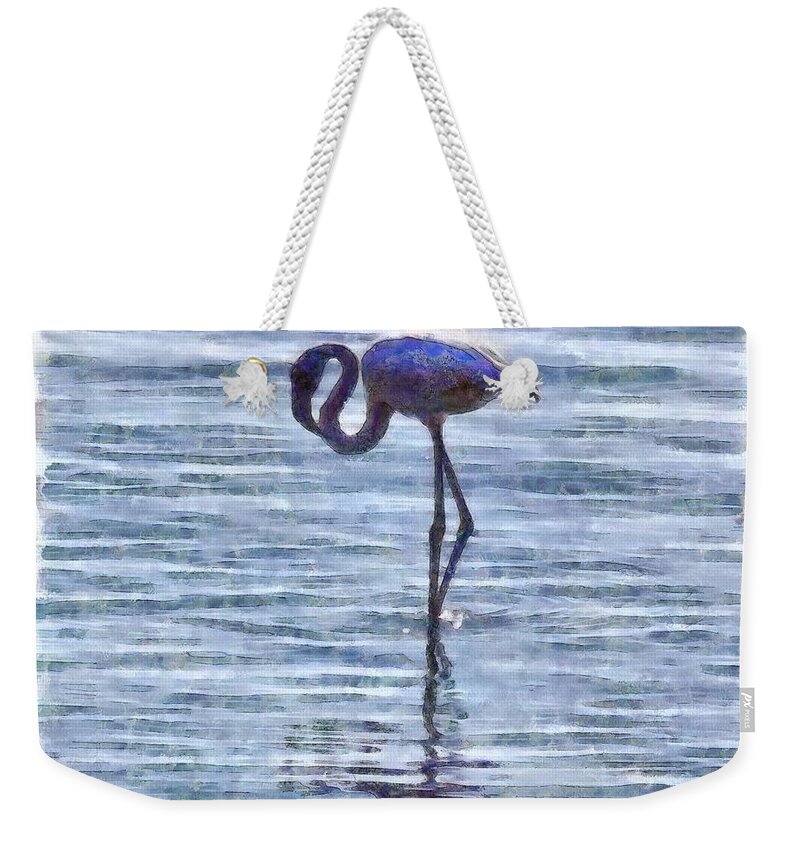 Flamingo Weekender Tote Bag featuring the painting The Power Of One by Taiche Acrylic Art